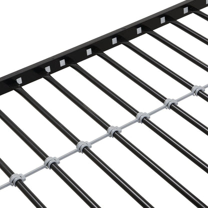 Twin Over FULL Metal Bunk Bed with Trundle 2 - Side Ladder and Full-Length Guardrail, No Box Spring Needed, Large Under Bed Storage, Easy Assemble, Black & Brown