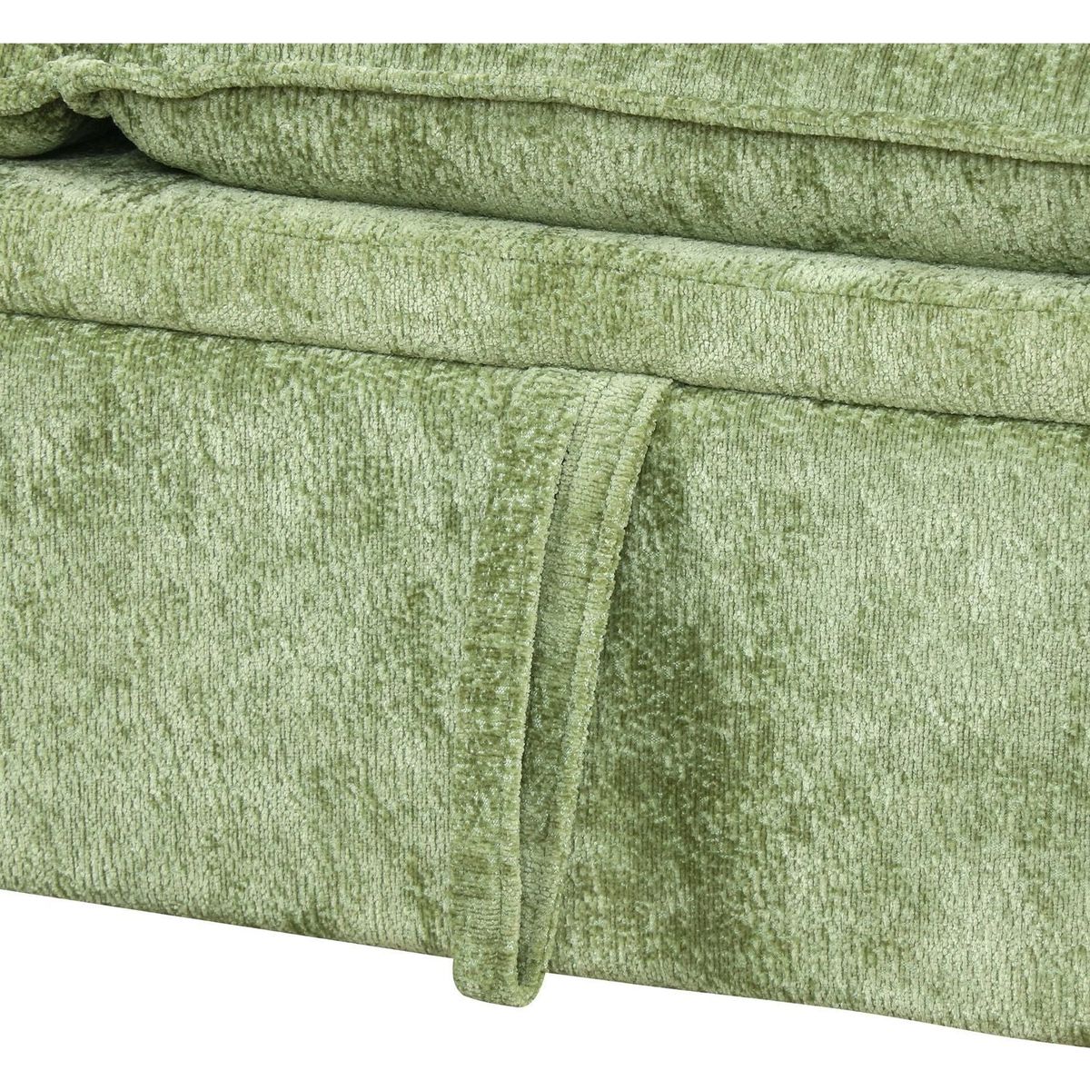 82.67"Convertible Sofa Bed Sectional Sofa Sleeper L-shaped Sofa with a Storage Ottoman,Two Pillows, Two Power Sockets and Two USB Ports for Living Room, Green