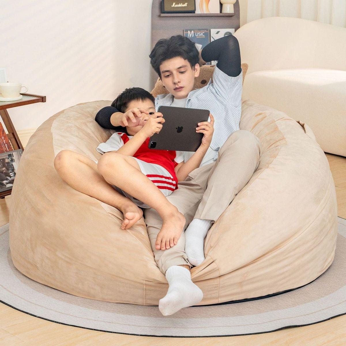 Bean Bag Chair: Giant 5' Memory Foam Furniture Bean Bag Chairs for Adults with Microfiber Cover - 5Ft