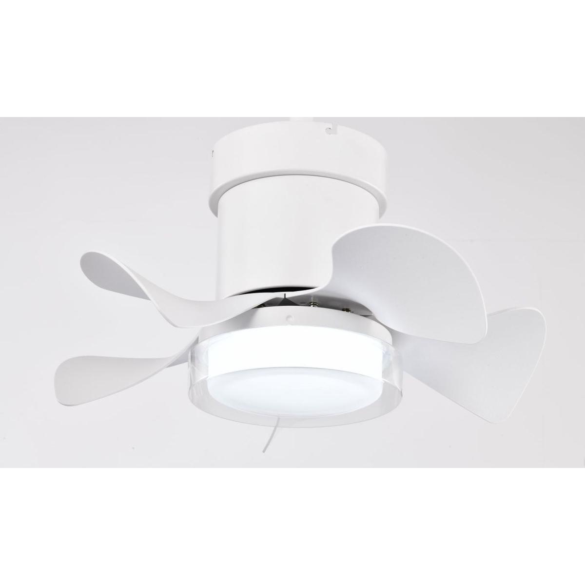 21 inch Ceiling Fan with 3 Color Temperatures Light and Remote Control DC Motor Powerful and low noise Small Space ceiling fan for Kitchen Bedroom Dining room Toilet Patio (Matte White)