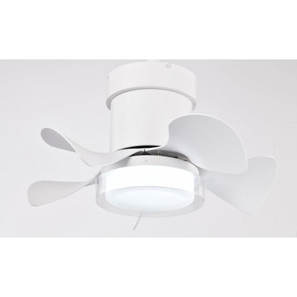 21 inch Ceiling Fan with 3 Color Temperatures Light and Remote Control DC Motor Powerful and low noise Small Space ceiling fan for Kitchen Bedroom Dining room Toilet Patio (Matte White)