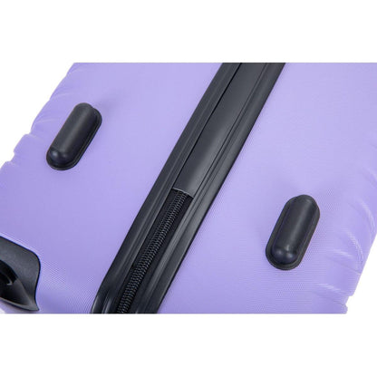 luggage 4-piece ABS lightweight suitcase with rotating wheels, 24 inch and 28 inch with TSA lock, (16/20/24/28) LIGHT PURPLE