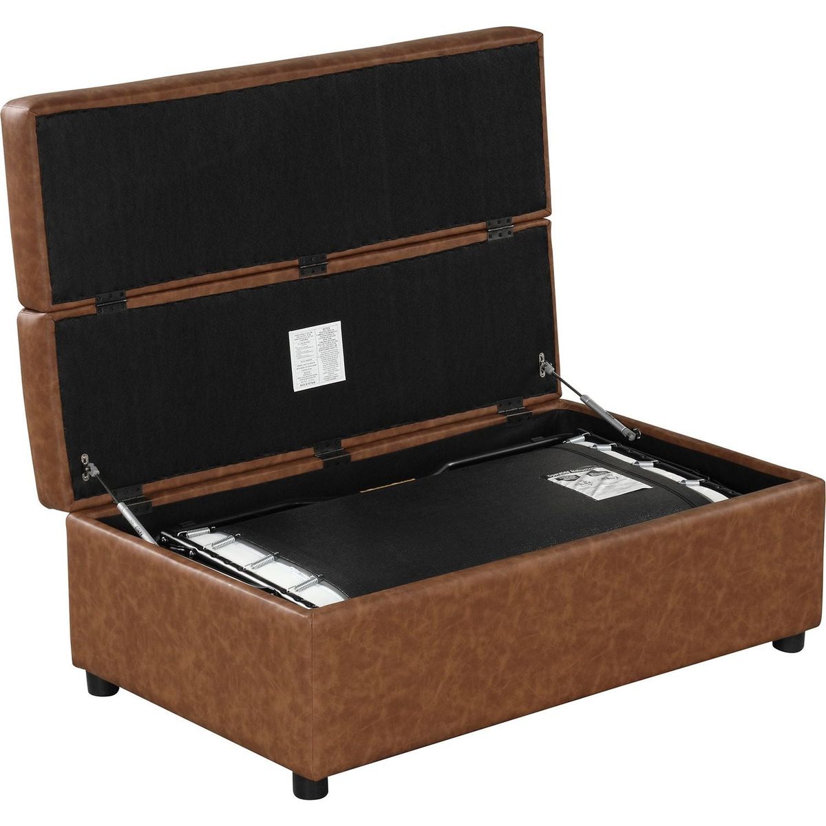 Twin Size Folding Ottoman Sleeper Bed with Mattress Convertible Guest Bed Brown