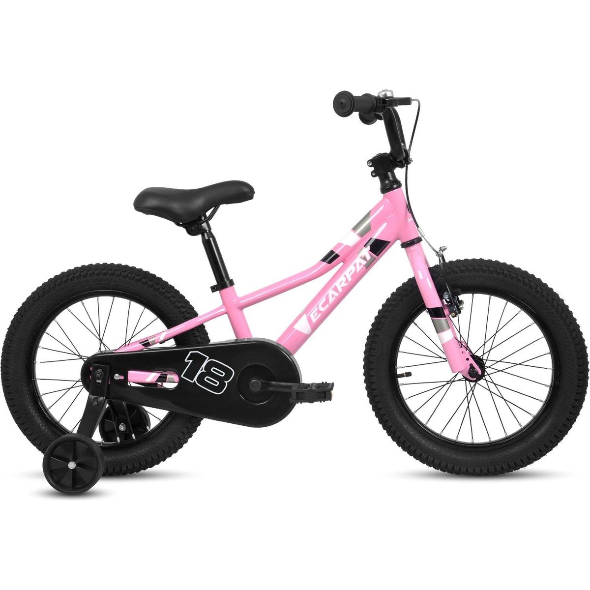 Kids' Bike 18 Inch Wheels, 1-Speed Boys Girls Child Bicycles For6-9Years, With Removable Training Wheels Baby Toys, Front V Brake, Rear Holding Brake