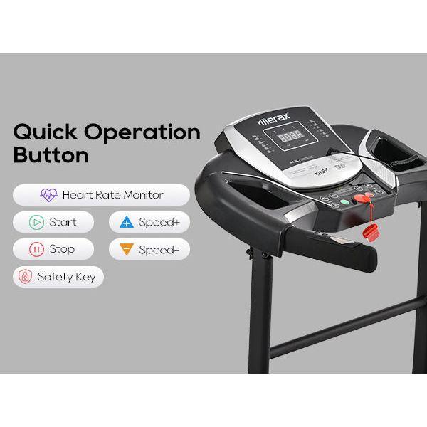 NEW Home Folding Treadmill with Pulse Sensor, 2.5 HP Quiet Brushless Motor, 7.5 MPH, 300LBS Weight Capacity Walking Jogging Machine with 3 Level Incline 12 Preset Programs for Home Gym