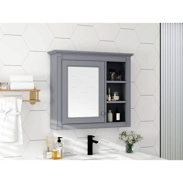 30" x 28" Medicine Cabinet, Wall Mounted Bathroom Storage Cabinet, Modern Bathroom Wall Cabinet with Mirror,Medicine Cabinet, Mirror Cabinet with 3 Open Shelves (Not Include Bathroom Vanity) - Streamdale Furniture