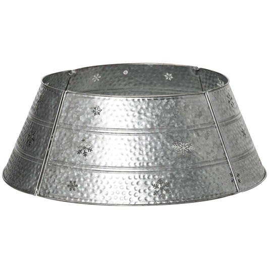 HOMCOM Christmas Tree Collar, Steel Tree Ring Skirt, Home Xmas Decoration for Christmas Tree, 26' x 26' x 9', Bright Silver