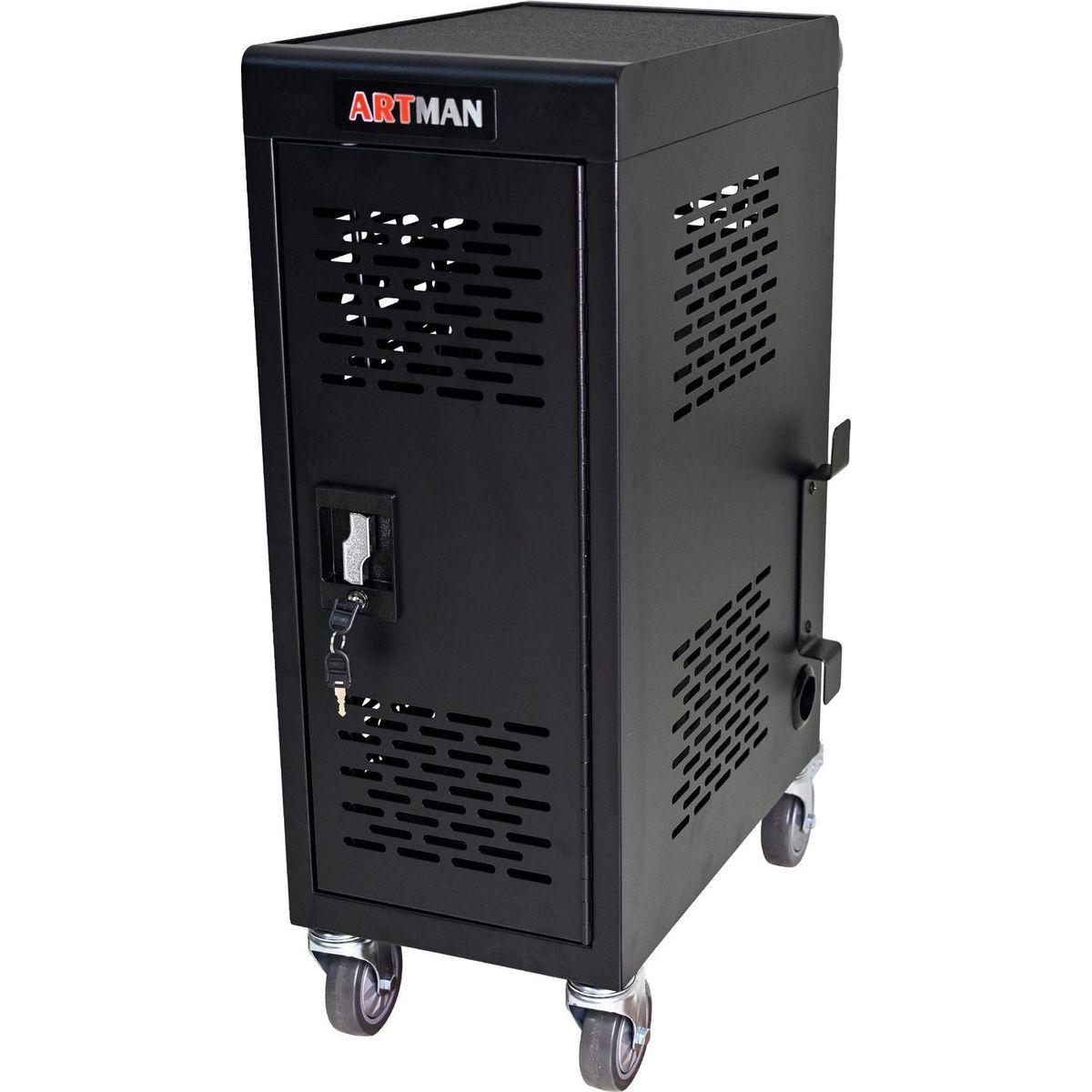 16-Compartment Removable Locking Charging Cabinet for Laptop, Chromebook-Black