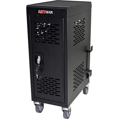 16-Compartment Removable Locking Charging Cabinet for Laptop, Chromebook-Black