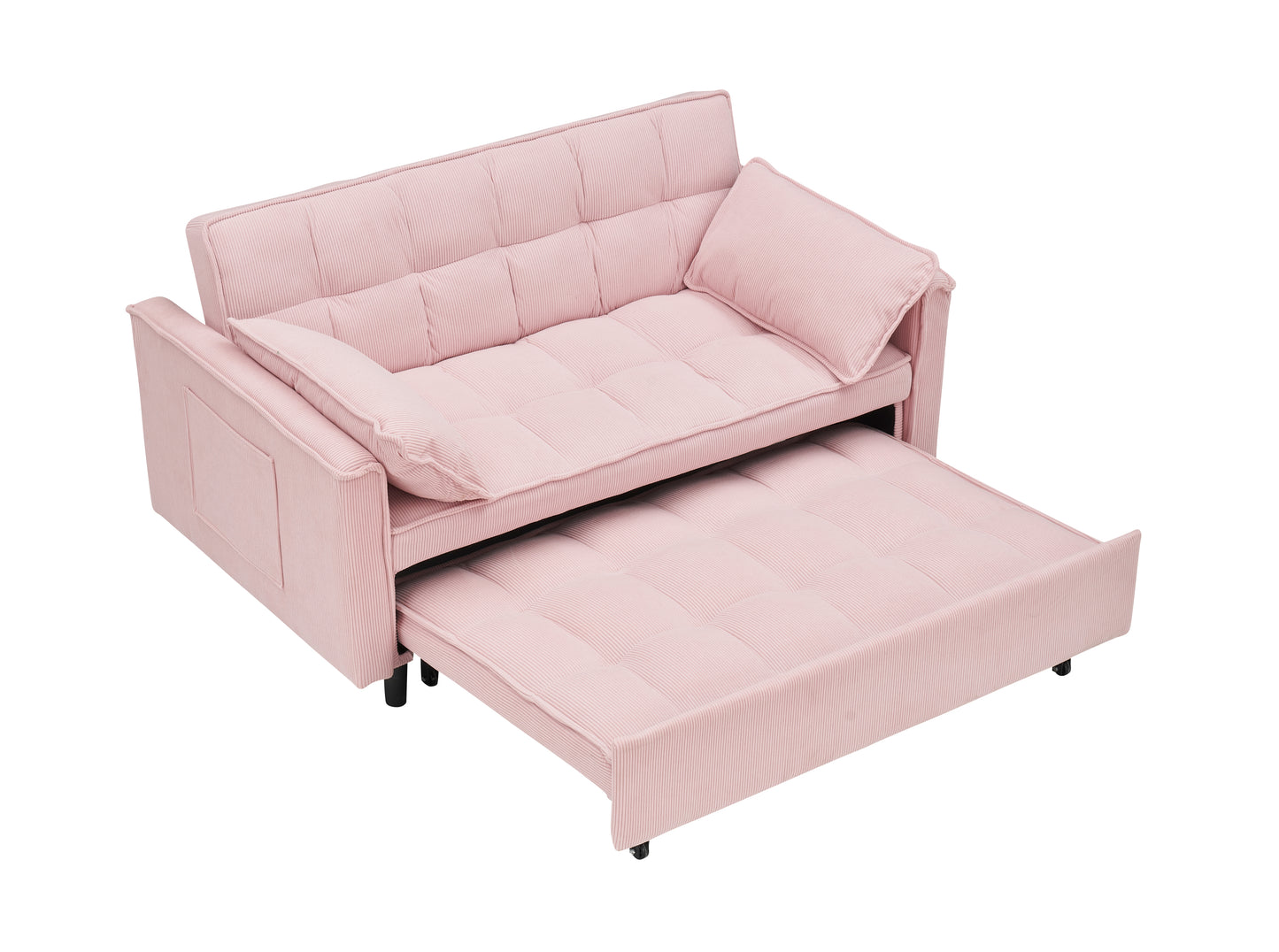 Folding sofa bed with adjustable back access to sofa recliner single bed Adult Modern chair bed, pink