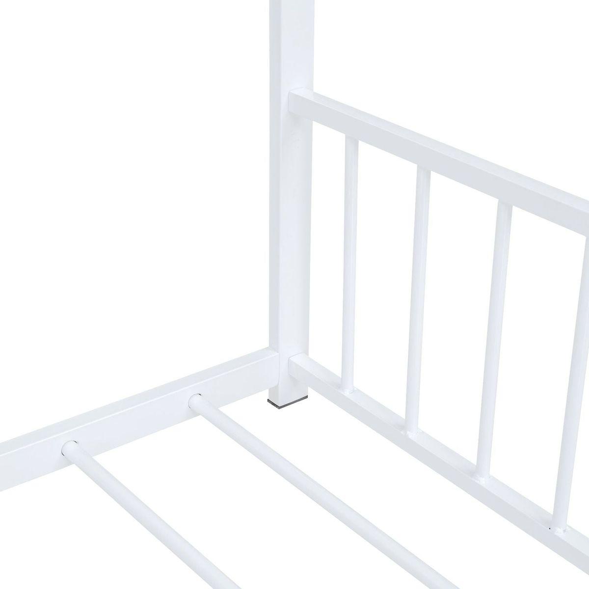 Full Size Metal House Bed, White
