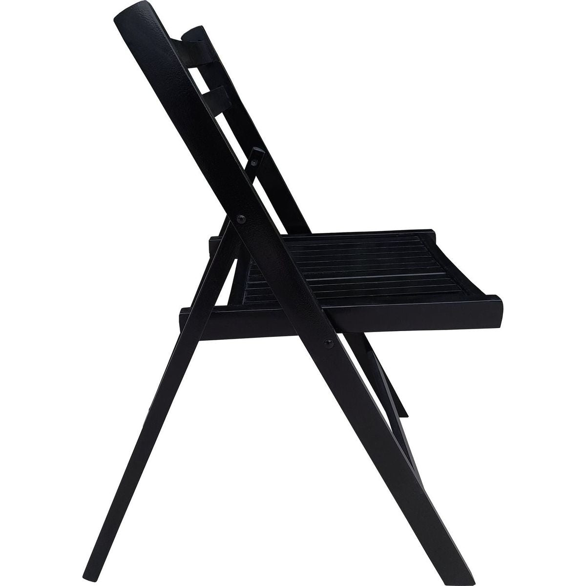 Furniture Slatted Wood Folding Special Event Chair - black, Set of 4, FOLDING CHAIR, FOLDABLE STYLE