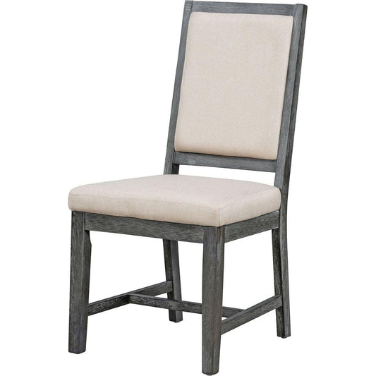 Retro Style Dining Chair Set with 4 Upholstered Chairs for Dining Room and Living Room (Beige+Black)