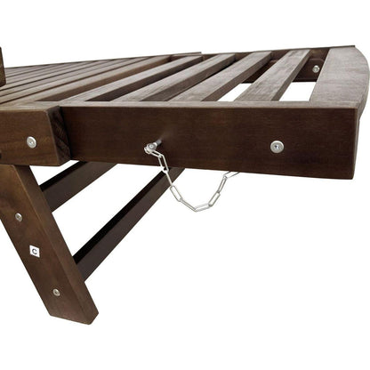 Outdoor Adjustable Patio Wooden Daybed Sofa Chaise Lounge with Cushions for Small Places, Brown Finish+Beige Cushion