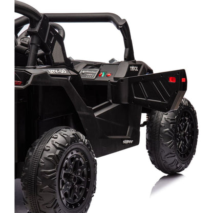 24V Two-Seater Kids Ride On UTV W/Parents Remote Control,Four-Wheel Suspension,Slow Start,Large wheel design,Anti-collision bar,Storage space,Music,USB,Bluetooth,Volume control,LED lights for Kids 3+.