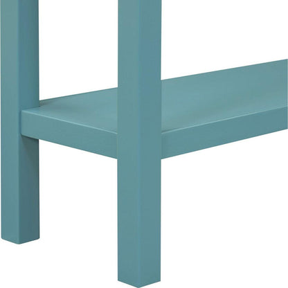Rustic Entryway Console Table, 60" Long Sofa Table with two Different Size Drawers and Bottom Shelf for Storage (Turquoise Green)