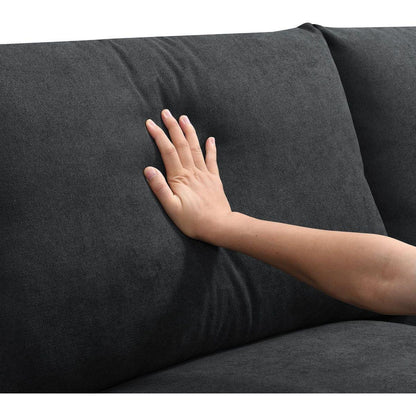 100.4x64.6" Modern Sectional Sofa,L-shaped Couch Set with 2 Free pillows,4-seat Polyester Fabric Couch Set with Convertible Ottoman for Living Room, Apartment, Office,4 Colors