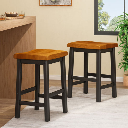 Wood 24' SADDLE STOOL