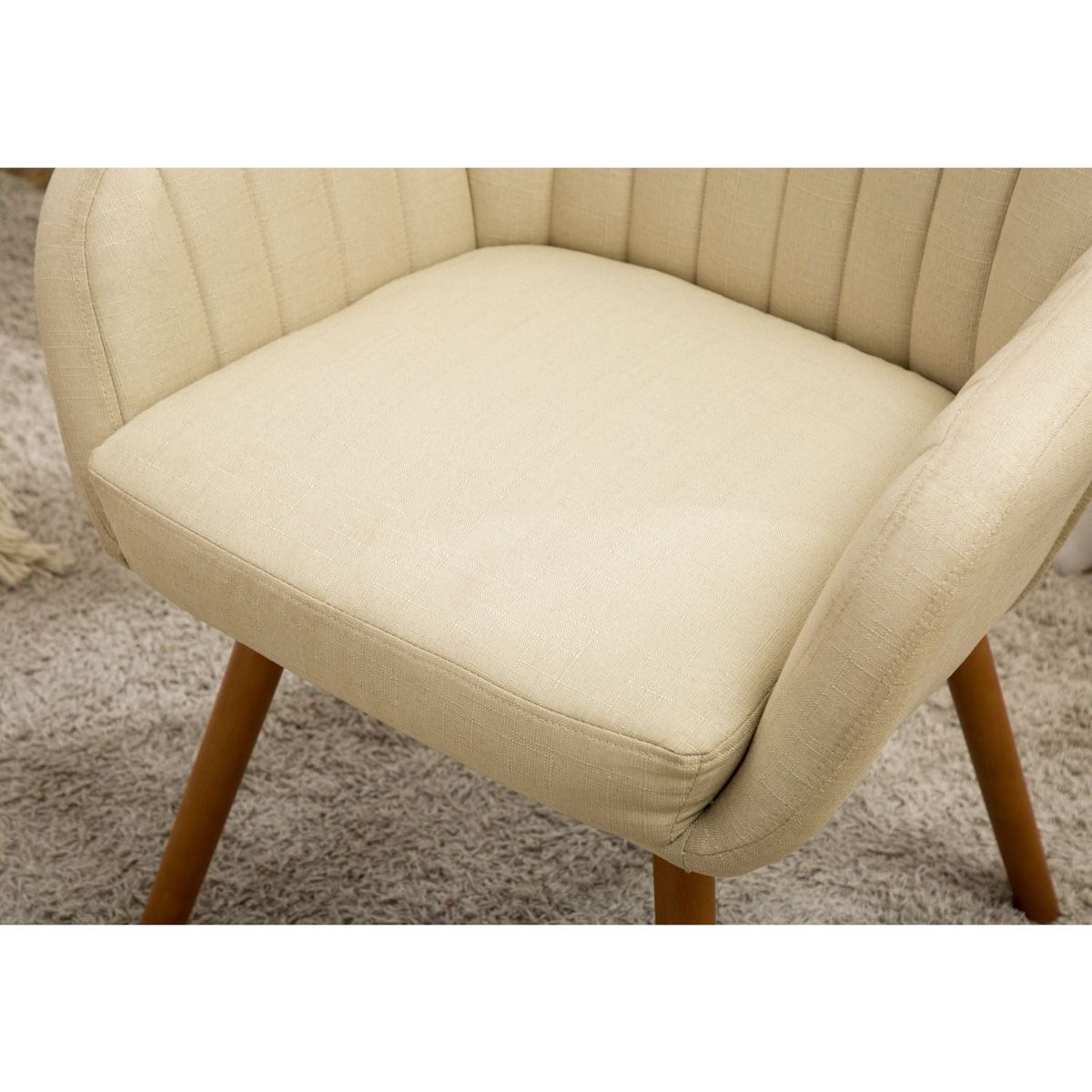 Tuchico Contemporary Fabric Accent Chair, Tan