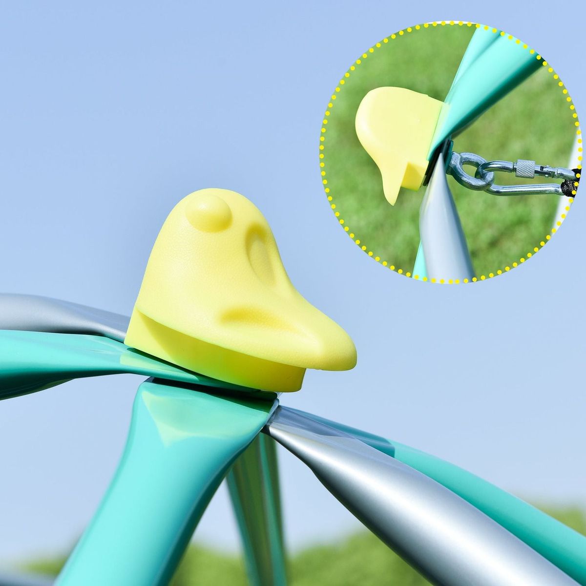 12ft Geometric Dome Climber Play Center, Kids Climbing Dome Tower with Hammock, Rust & UV Resistant Steel Supporting 1000 LBS