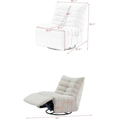 Lazy Chair, Rotatable Modern Lounge with a Side Pocket, Leisure Upholstered Sofa Chair, Reading Chair for Small Space