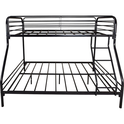 Heavy Duty Twin-Over-Full Metal Bunk Bed, Easy Assembly with Enhanced Upper-Level Guardrail, Black