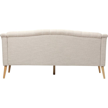 Comfy 3-seat Sofa with Wooden Legs, PU, for Living Room and Study