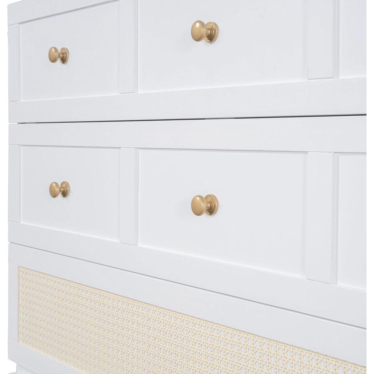 Full Size Murphy Bed with Large Drawers,White