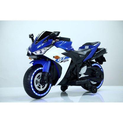 Tamco Electric motorcycle/ 12V Kids toys motorcycle/Kids electric car/electric ride on toys for 3 4 5 6 years Boys Girls with Training Wheels/manual throttle/ drive by hand/Lightting wheels