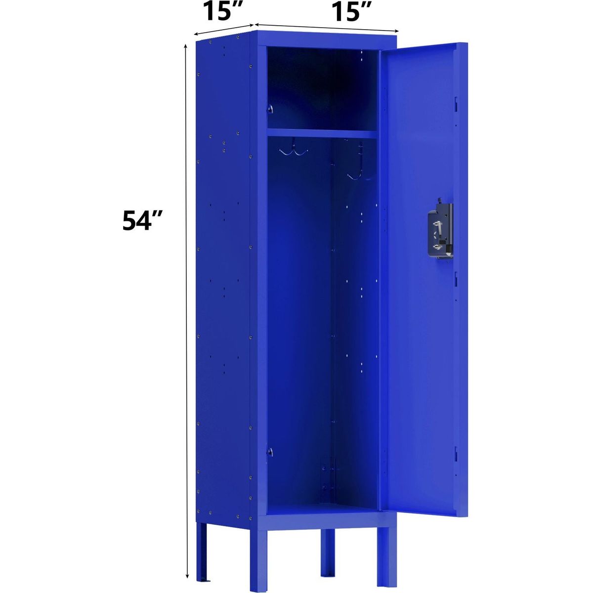 1 Door Tall Single Metal Locker-Retro Style Storage Cabinet--Industrial Furniture--For Living Room/Bedroom/Storage Room/Gym/School--Blue