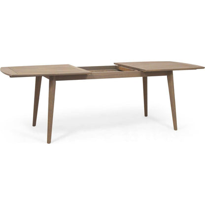 Outdoor Acacia Wood Expandable Dining Table, Gray