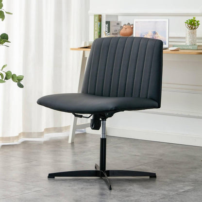 Black High Grade Pu Material. Home Computer Chair Office Chair Adjustable 360 Swivel Cushion Chair With Black Foot Swivel Chair Makeup Chair Study Desk Chair. No Wheels