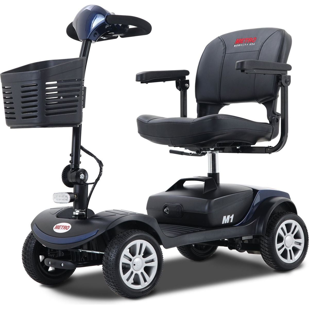 Four wheels Compact Travel Mobility Scooter with 300W Motor for Adult-300lbs, BLUE