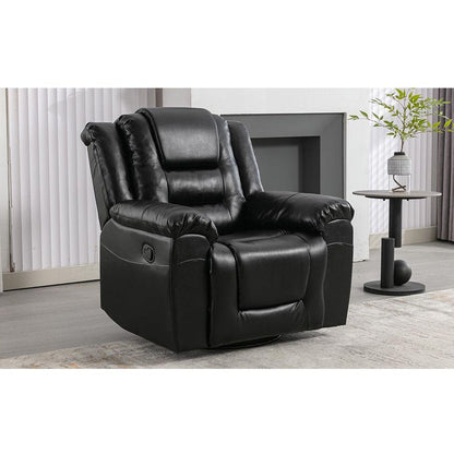 360Swivel and Rocking Home Theater Recliner Manual Recliner Chair with Wide Armrest for Living Room,Bedroom, Black