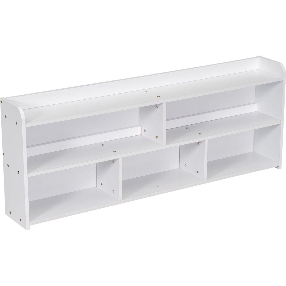 Full Bed with Bookcase Headboard, Under bed Storage Drawers and Bed End Storage Case,White