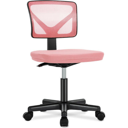 Armless Desk Chair Small Home Office Chair with Lumbar Support