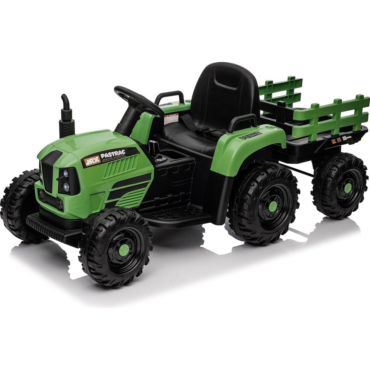 Ride on Tractor with Trailer,24V 400W Powered Electric Tractor Toy w/Remote Control,electric car for kids,Three speed adjustable,Power display, USB,MP3, Bluetooth,LED light,Two-point safety belt.
