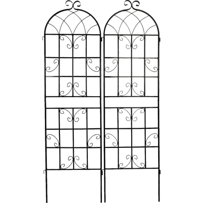4 Pack Metal Garden Trellis 71" x 19.7" Rustproof Trellis for Climbing Plants Outdoor Flower Support Black