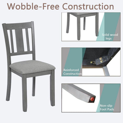 Dining Chairs set for 4,Kitchen Chair with Padded Seat, Side Chair for Dining Room, Gray