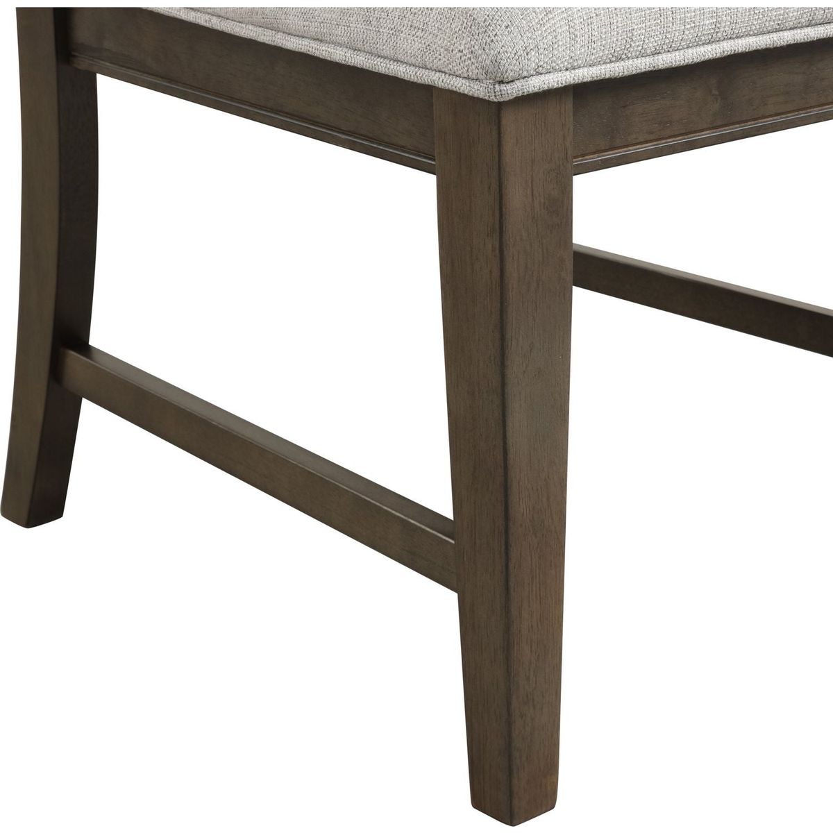 Aberll Solid Wood Upholstered Dining Chairs, Set of 2, Gray