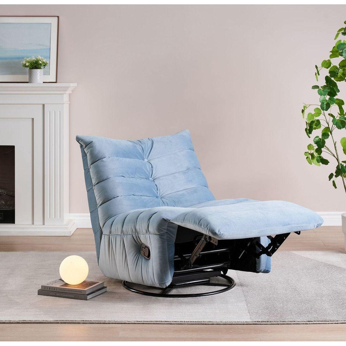 Lazy Chair, Rotatable Modern Lounge with a Side Pocket, Leisure Upholstered Sofa Chair, Reading Chair for Small Space