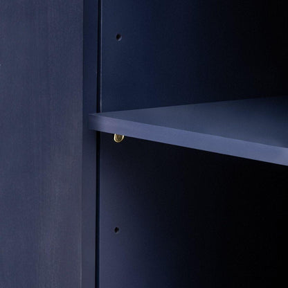 Vertical Striped Door Storage Cabinet with Metal Handles, Adjustable, Suitable for Study, Entryway and Living Room