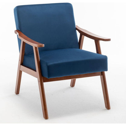 Mid-Century Modern Chair, Living Room Chair with Solid Wood Frame, Accent Chair Extra-Thick Backrest, Wingback Chair for Bedroom, Reading Room, Living Room, Lounge Chair Indoor