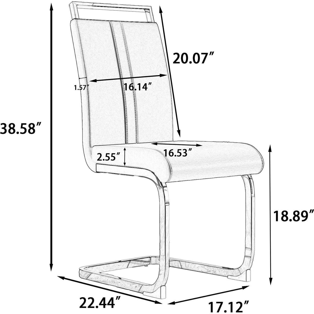 Modern Dining Chairs,PU Faux Leather High Back Upholstered Side Chair with C-shaped Tube. Plating Golden Metal Legs for Dining Room Kitchen Vanity Patio Club Guest Office Chair (Set of 4) (Grey+PU)