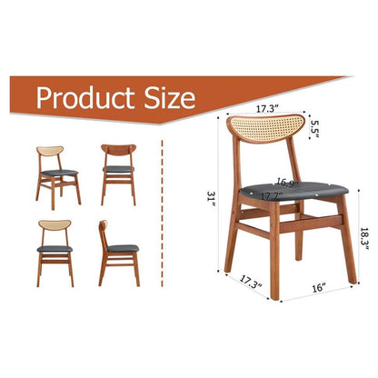 The stylish and durable solid wood dining chair, small curved back, PU cushion, and beautiful shape match perfectly with any room and everyday use