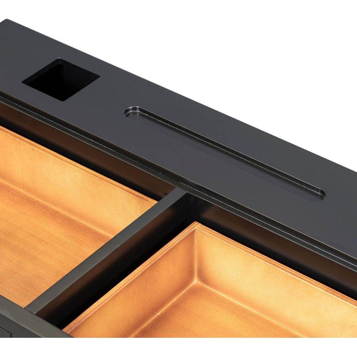 47" Floating Shelf with Drawer, Multi-Purpose Wall-Mounted Vanity Table, Mounted Desk, Floating Table for Bedroom, Bathroom, Hairdressers, Black and Golden