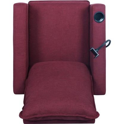 Recliner Chairs for Adults, Adjustable Recliner Sofa with Mobile Phone Holder & Cup Holder, Modern Reclining Chairs Fabric Push Back Recliner Chairs for Living Room, Bedroom, RED