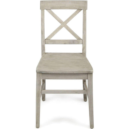 Acacia Wood Dining Chairs, Light Grey Wash, 21D x 17.75W x 35.5H Inch