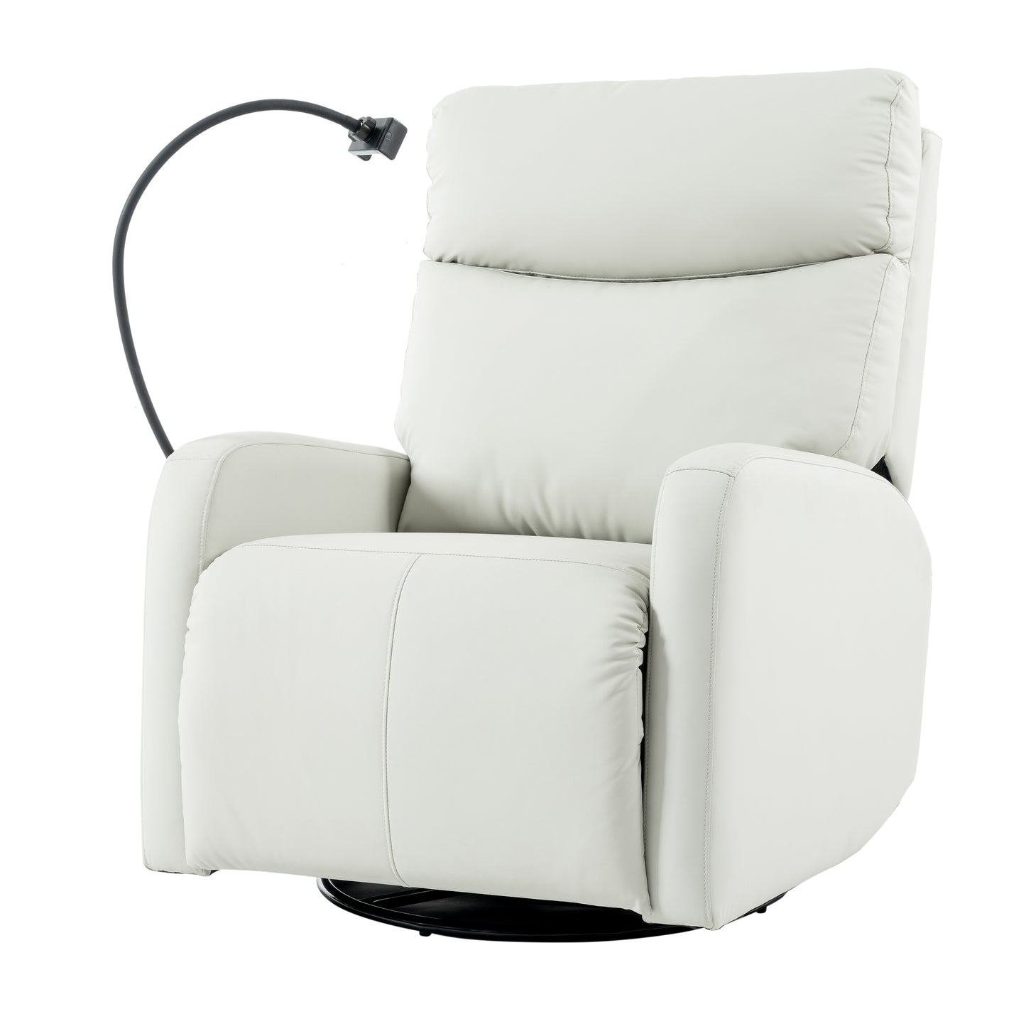 Rocking Recliner Chair,360 Degree Swivel Nursery Rocking Chair,Glider Chair,Modern Small Rocking Swivel Recliner Chair for Bedroom,Living Room Chair Home Theater Seat,Phone Holder(Light Gray)