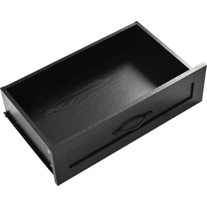 53.5"Farmhouse Kitchen Island with Power Outlet, Kitchen Storage Island with Drop Leaf, Spice Rack and Drawer, Rolling Kitchen Cart on Wheels, for Home, Kitchen and Dining Room, Black